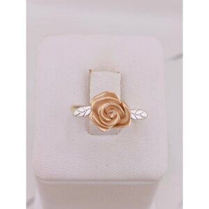 ❤️ 10k solid gold rose flower ❤️ Size 7